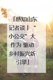 感知山东记者谈丨“小公交”大作为 驱动乡村振兴新引擎