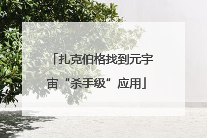 扎克伯格找到元宇宙“杀手级”应用