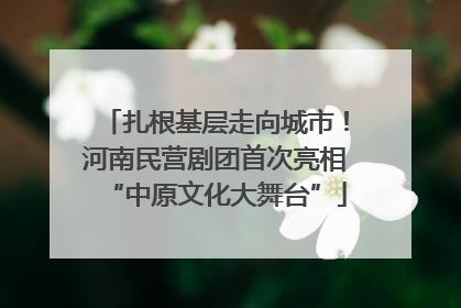 扎根基层走向城市！河南民营剧团首次亮相“中原文化大舞台”