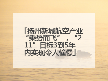 扬州新城航空产业“乘势而飞”，“211”目标3到5年内实现令人憧憬