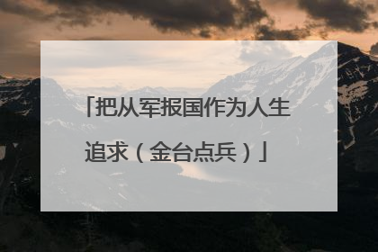把从军报国作为人生追求（金台点兵）