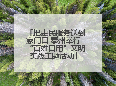 把惠民服务送到家门口 泰州举行“百姓日用”文明实践主题活动