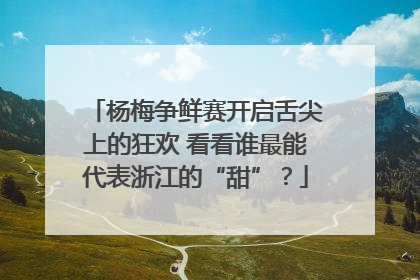 杨梅争鲜赛开启舌尖上的狂欢 看看谁最能代表浙江的“甜”？