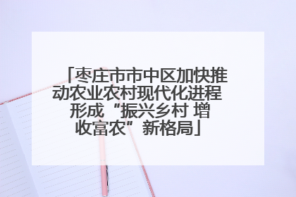 枣庄市市中区加快推动农业农村现代化进程 形成“振兴乡村 增收富农”新格局