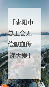 枣阳市总工会无偿献血传递大爱