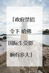 政府禁招令下 哈佛国际生受影响有多大