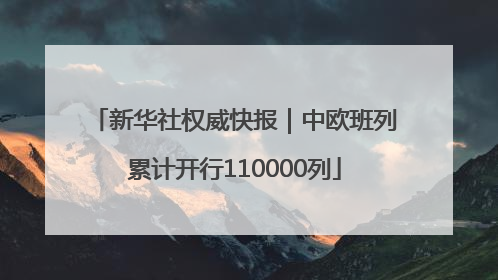 新华社权威快报｜中欧班列累计开行110000列