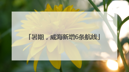 暑期，威海新增6条航线