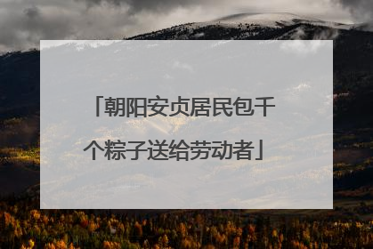 朝阳安贞居民包千个粽子送给劳动者