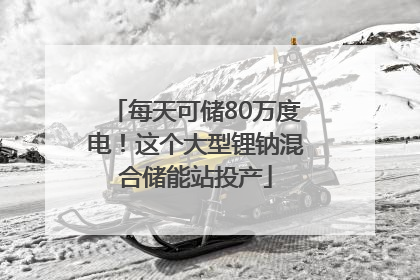 每天可储80万度电！这个大型锂钠混合储能站投产