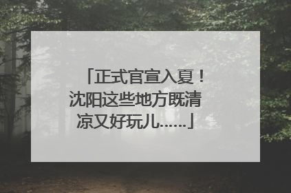 正式官宣入夏！沈阳这些地方既清凉又好玩儿……