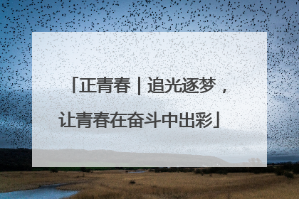 正青春｜追光逐梦，让青春在奋斗中出彩