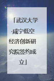 武汉大学·咸宁低空经济创新研究院签约成立
