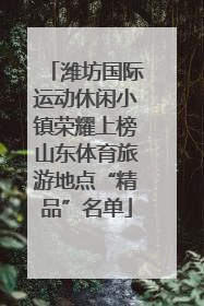 潍坊国际运动休闲小镇荣耀上榜山东体育旅游地点“精品”名单