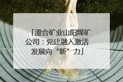 澄合矿业山阳煤矿公司：党建融入激活发展向“新”力