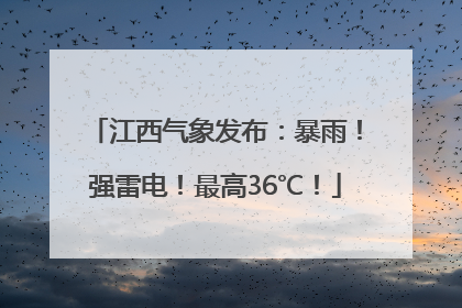 江西气象发布：暴雨！强雷电！最高36℃！