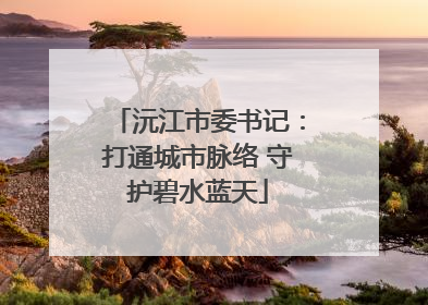 沅江市委书记：打通城市脉络 守护碧水蓝天