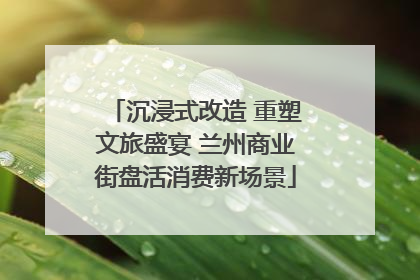 沉浸式改造 重塑文旅盛宴 兰州商业街盘活消费新场景