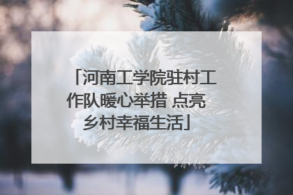 河南工学院驻村工作队暖心举措 点亮乡村幸福生活
