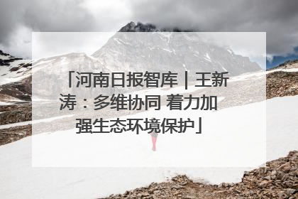 河南日报智库｜王新涛：多维协同 着力加强生态环境保护