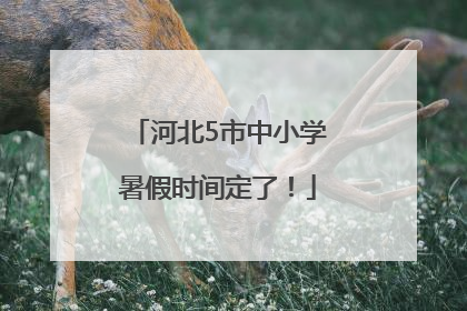 河北5市中小学暑假时间定了！