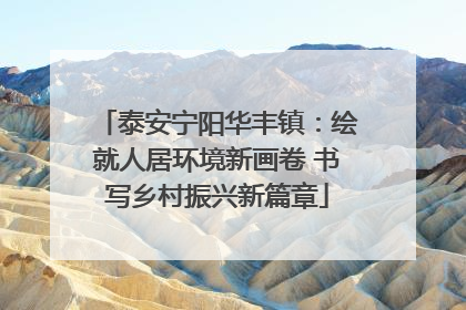 泰安宁阳华丰镇：绘就人居环境新画卷 书写乡村振兴新篇章