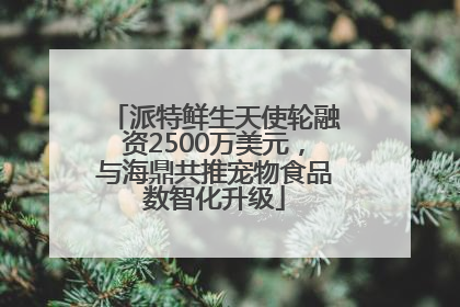 派特鲜生天使轮融资2500万美元，与海鼎共推宠物食品数智化升级