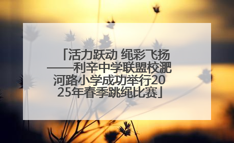 活力跃动 绳彩飞扬——利辛中学联盟校淝河路小学成功举行2025年春季跳绳比赛