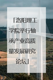 洛阳理工学院举行轴承产业高质量发展研究论坛