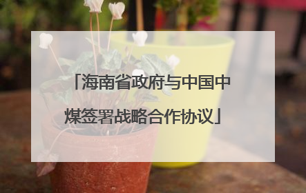 海南省政府与中国中煤签署战略合作协议