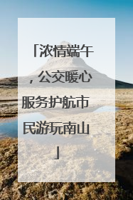 浓情端午，公交暖心服务护航市民游玩南山