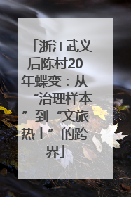 浙江武义后陈村20年蝶变：从“治理样本”到“文旅热土”的跨界