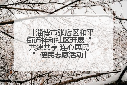 淄博市张店区和平街道祥和社区开展“共建共享 连心惠民”便民志愿活动