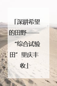 深耕希望的田野——“综合试验田”里庆丰收