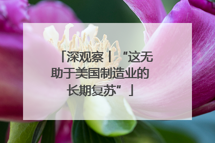深观察丨“这无助于美国制造业的长期复苏”