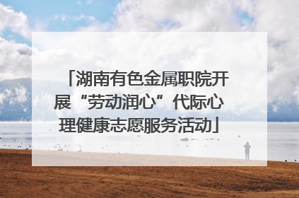 湖南有色金属职院开展“劳动润心”代际心理健康志愿服务活动