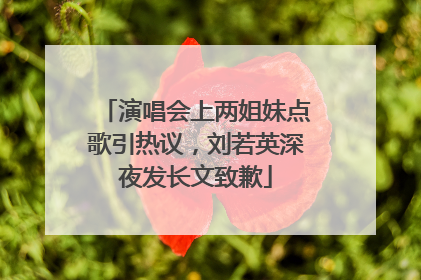 演唱会上两姐妹点歌引热议，刘若英深夜发长文致歉