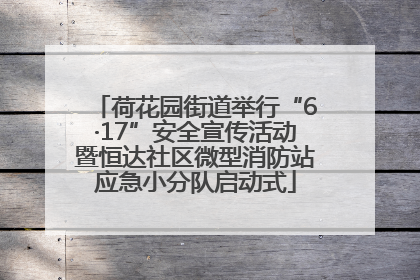 荷花园街道举行“6·17”安全宣传活动暨恒达社区微型消防站应急小分队启动式