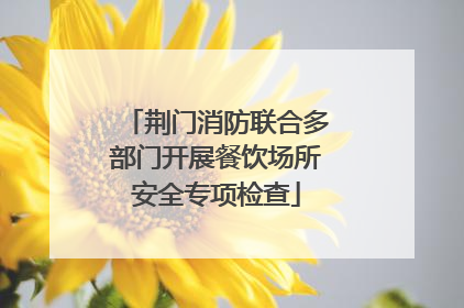 荆门消防联合多部门开展餐饮场所安全专项检查