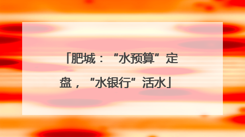 肥城：“水预算”定盘，“水银行”活水