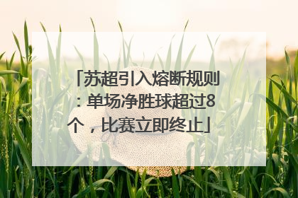 苏超引入熔断规则：单场净胜球超过8个，比赛立即终止