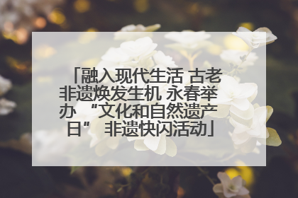 融入现代生活 古老非遗焕发生机 永春举办 “文化和自然遗产日” 非遗快闪活动