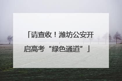 请查收！潍坊公安开启高考“绿色通道”