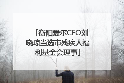 衡阳爱尔CEO刘晓琼当选市残疾人福利基金会理事
