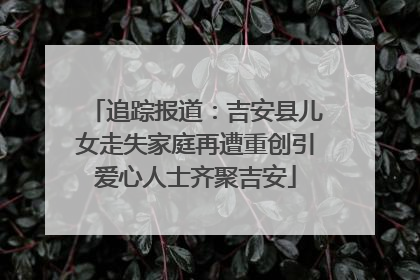 追踪报道：吉安县儿女走失家庭再遭重创引爱心人士齐聚吉安