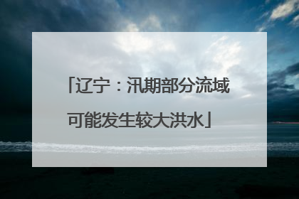 辽宁：汛期部分流域可能发生较大洪水