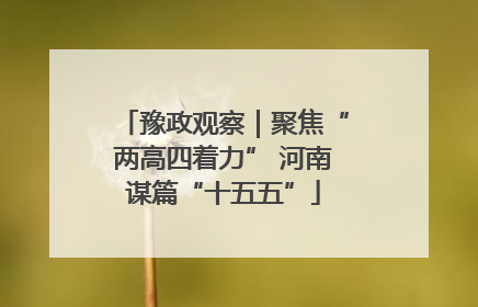 豫政观察｜聚焦“两高四着力” 河南谋篇“十五五”