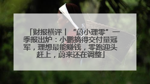 财报横评丨“蔚小理零”一季报出炉：小鹏摘得交付量冠军，理想最能赚钱，零跑迎头赶上，蔚来还在调整