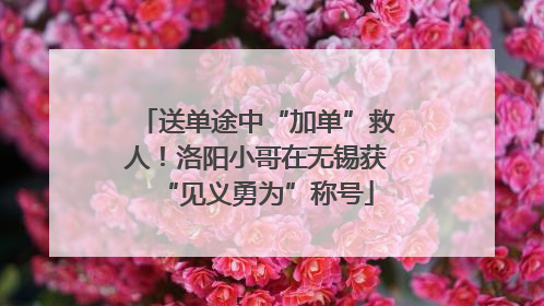 送单途中“加单”救人！洛阳小哥在无锡获“见义勇为”称号