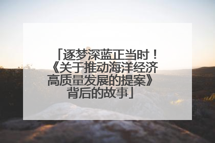 逐梦深蓝正当时！《关于推动海洋经济高质量发展的提案》背后的故事